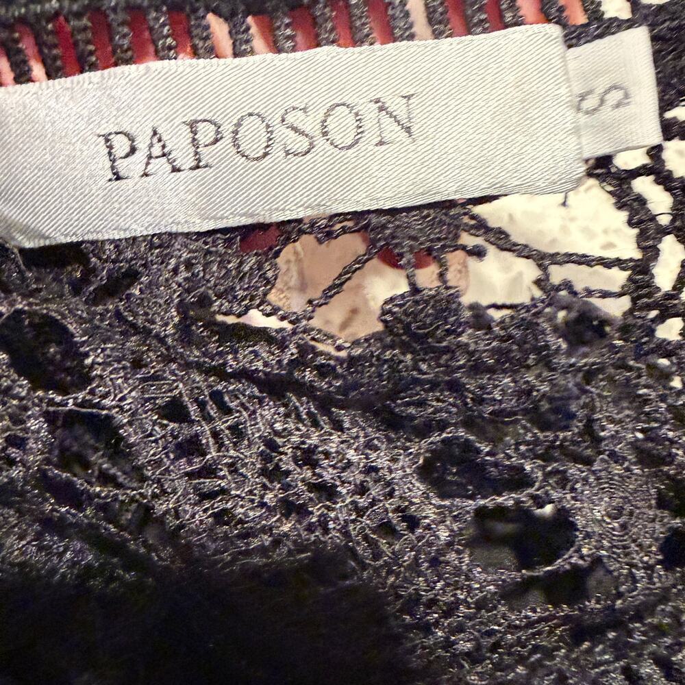 Black Lace V Neck Button Blouse Small Whimsigoth Fairy Grunge Office Boho Work - Picture 7 of 9